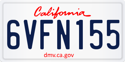 CA license plate 6VFN155