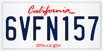 CA license plate 6VFN157