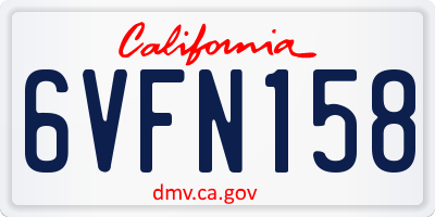 CA license plate 6VFN158