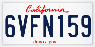 CA license plate 6VFN159