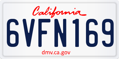 CA license plate 6VFN169