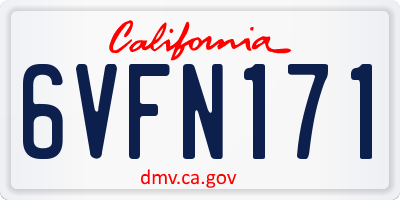 CA license plate 6VFN171