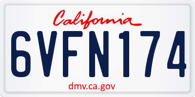 CA license plate 6VFN174