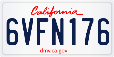 CA license plate 6VFN176