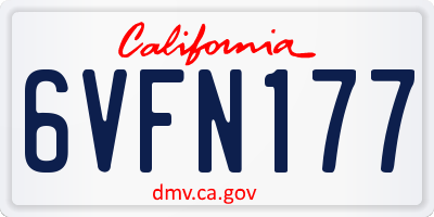 CA license plate 6VFN177