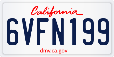 CA license plate 6VFN199