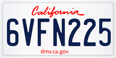 CA license plate 6VFN225