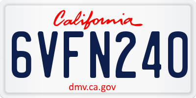 CA license plate 6VFN240