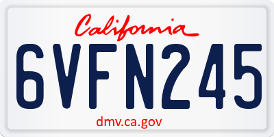 CA license plate 6VFN245