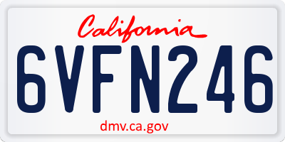 CA license plate 6VFN246