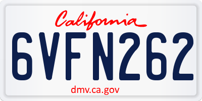 CA license plate 6VFN262