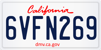 CA license plate 6VFN269
