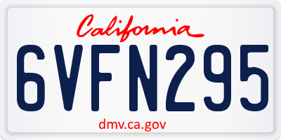 CA license plate 6VFN295