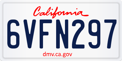 CA license plate 6VFN297