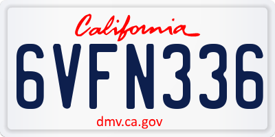 CA license plate 6VFN336