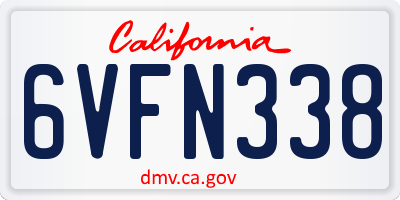 CA license plate 6VFN338