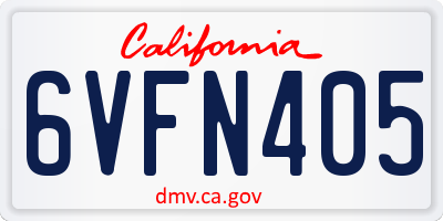 CA license plate 6VFN405