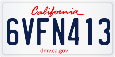 CA license plate 6VFN413