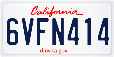 CA license plate 6VFN414