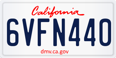 CA license plate 6VFN440