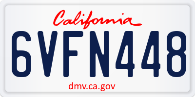 CA license plate 6VFN448