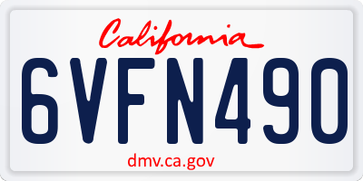 CA license plate 6VFN490