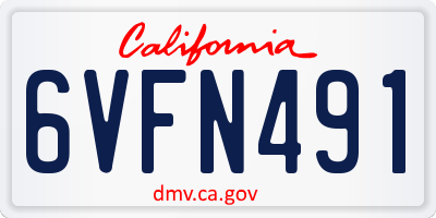 CA license plate 6VFN491