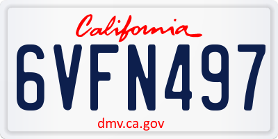 CA license plate 6VFN497