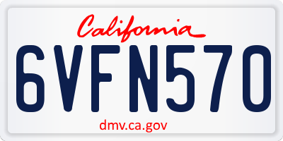 CA license plate 6VFN570