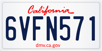 CA license plate 6VFN571