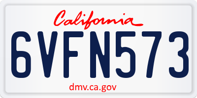 CA license plate 6VFN573
