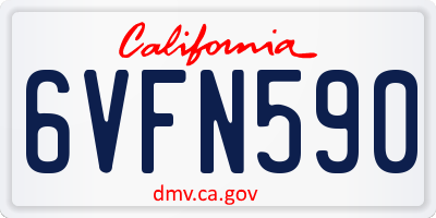 CA license plate 6VFN590