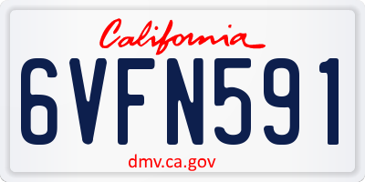 CA license plate 6VFN591