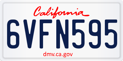 CA license plate 6VFN595