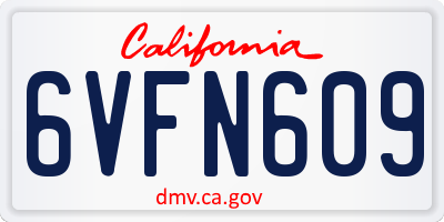 CA license plate 6VFN609