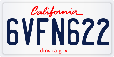 CA license plate 6VFN622