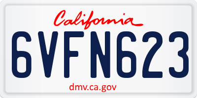 CA license plate 6VFN623