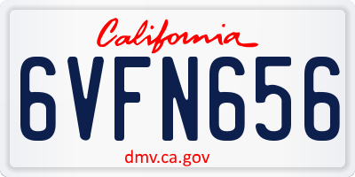 CA license plate 6VFN656
