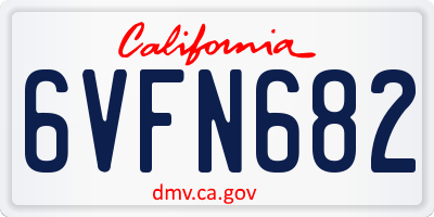 CA license plate 6VFN682