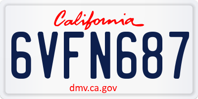 CA license plate 6VFN687