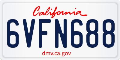 CA license plate 6VFN688