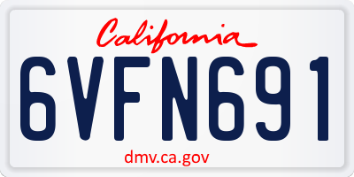 CA license plate 6VFN691