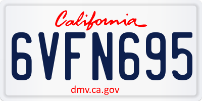 CA license plate 6VFN695