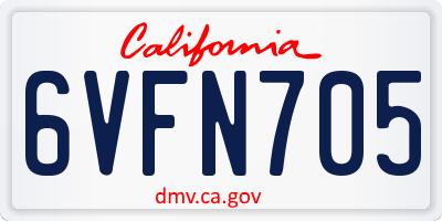 CA license plate 6VFN705