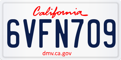 CA license plate 6VFN709