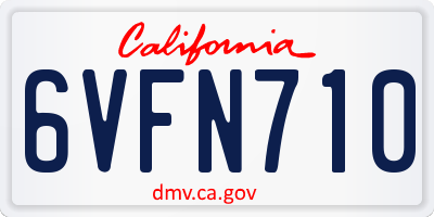 CA license plate 6VFN710