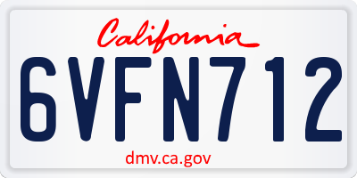 CA license plate 6VFN712