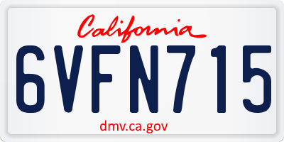 CA license plate 6VFN715