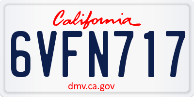 CA license plate 6VFN717