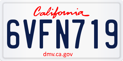 CA license plate 6VFN719